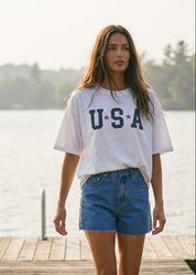 USA Stars Oversized Graphic Tee - Westly