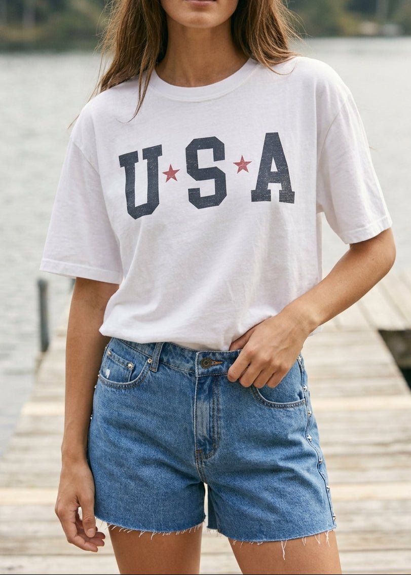 USA Stars Oversized Graphic Tee - Westly