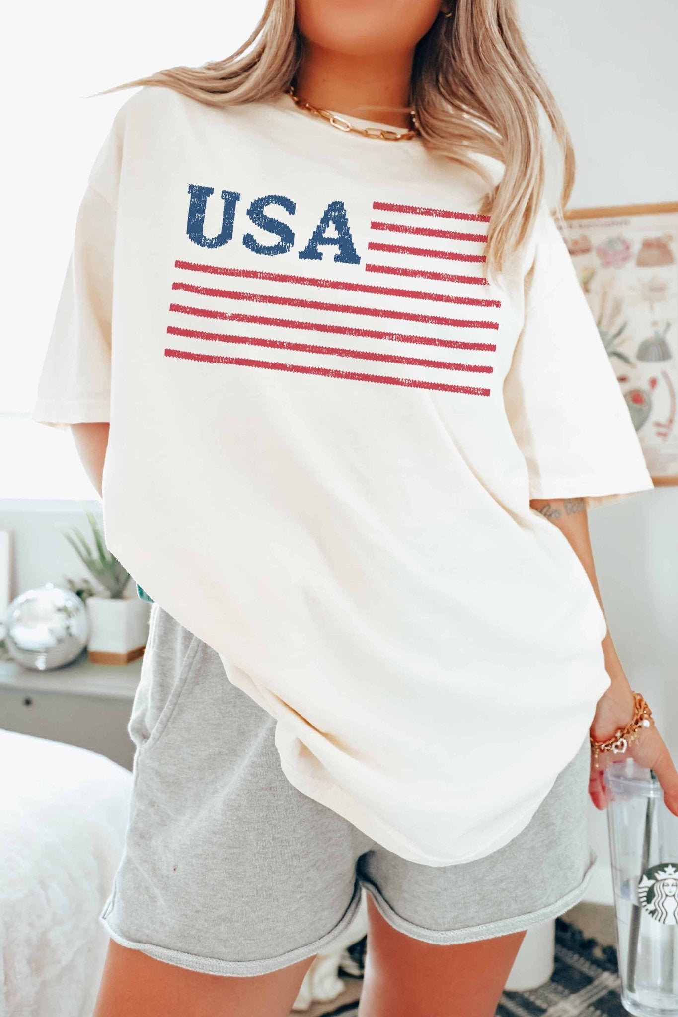 USA Vintage Look Graphic Tee - Westly