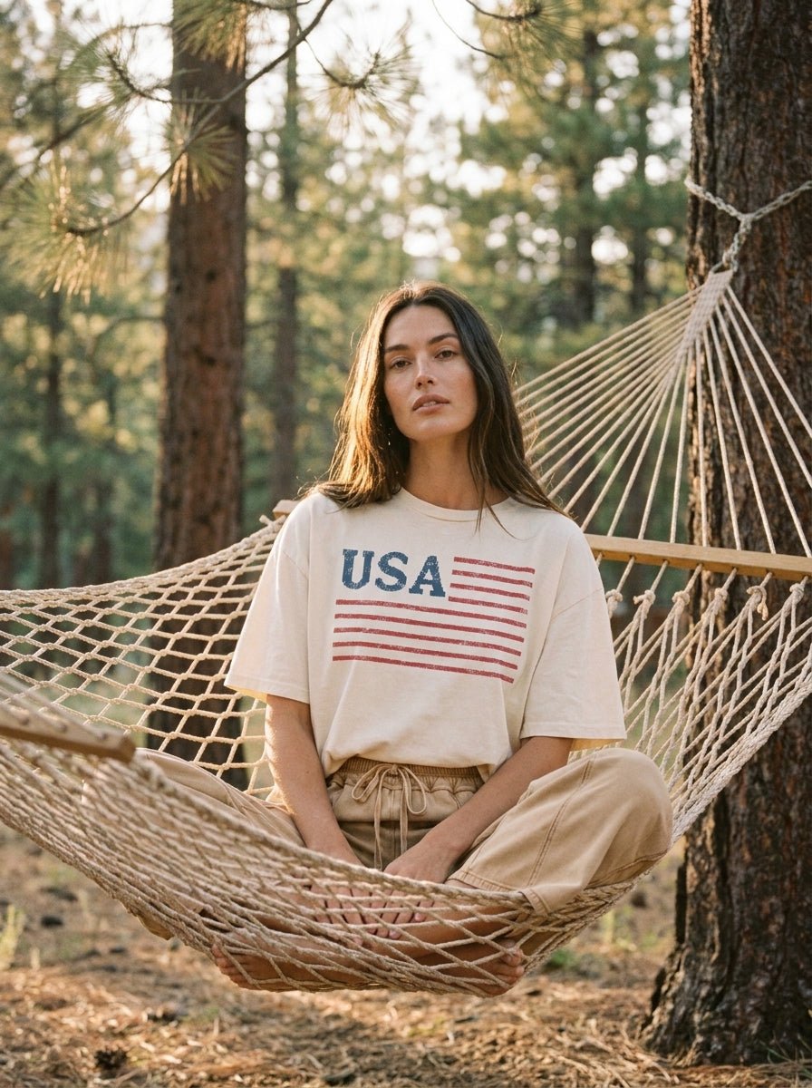 USA Vintage Look Graphic Tee - Westly