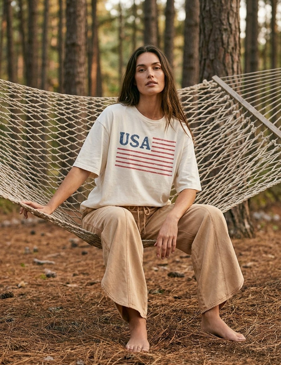 USA Vintage Look Graphic Tee - Westly