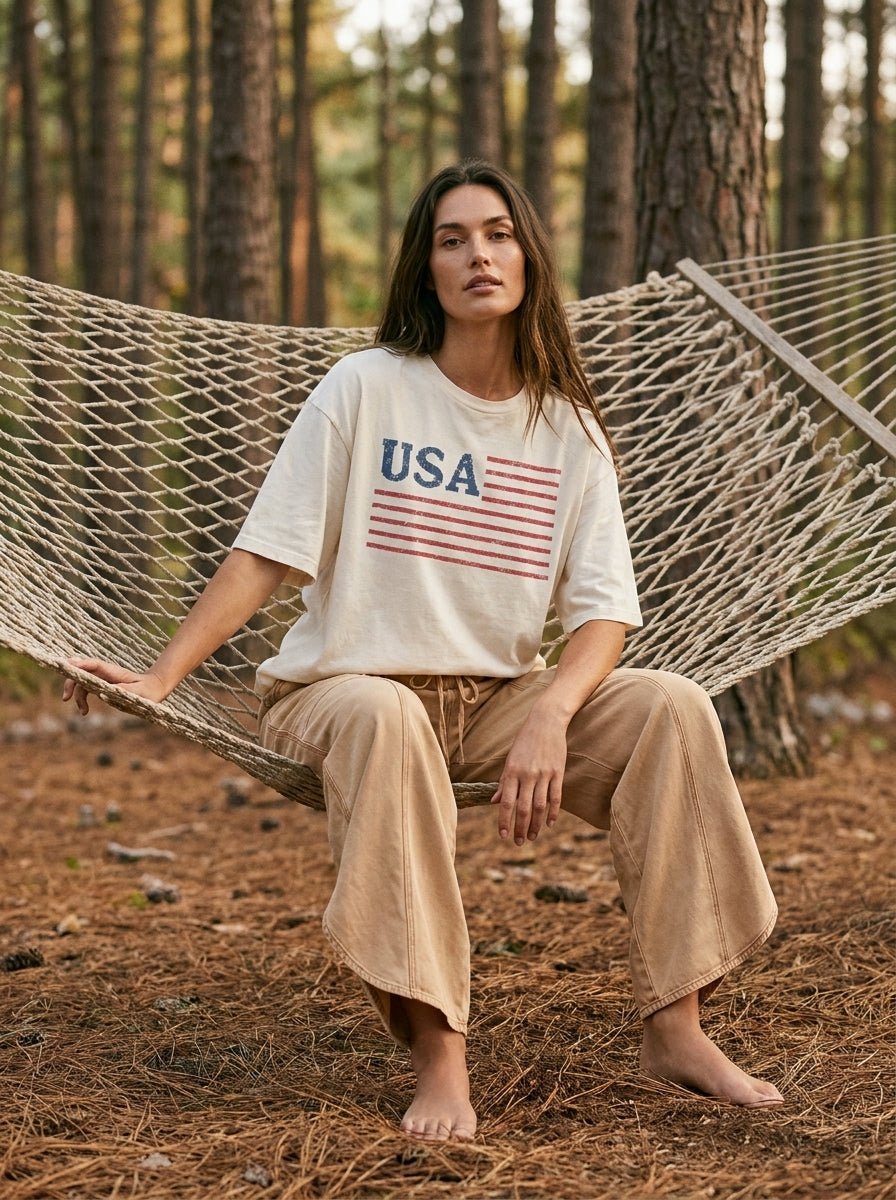 USA Vintage Look Graphic Tee - Westly