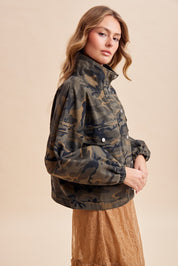 Utility Grove Camo Stand Collar Jacket in Taupe - product photo 3