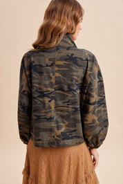 Utility Grove Camo Stand Collar Jacket in Taupe - product photo 5