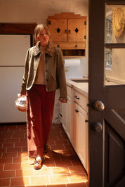 Utility Romance Floral Trim Utility Jacket in Deep Khaki Combo, photo 6