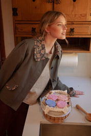 Utility Romance Floral Trim Utility Jacket in Deep Khaki Combo, photo 8