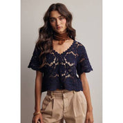 Valencia Crochet Lace Short Sleeve Top - Westly