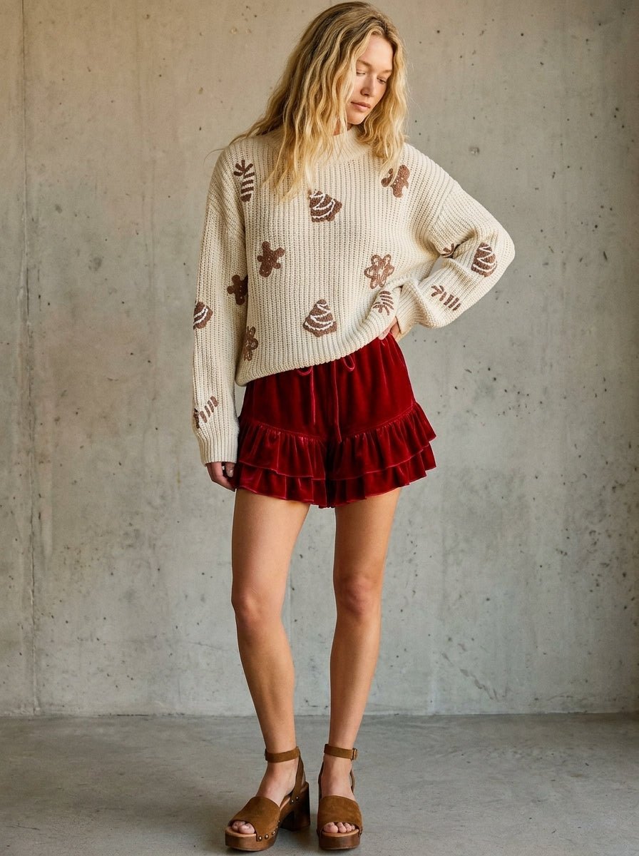 Velvet Eve Ruffle Hem Shorts - Westly
