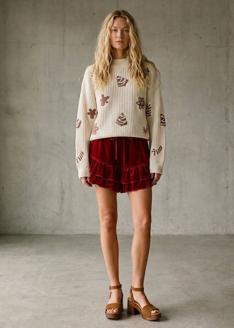 Velvet Eve Ruffle Hem Shorts - Westly
