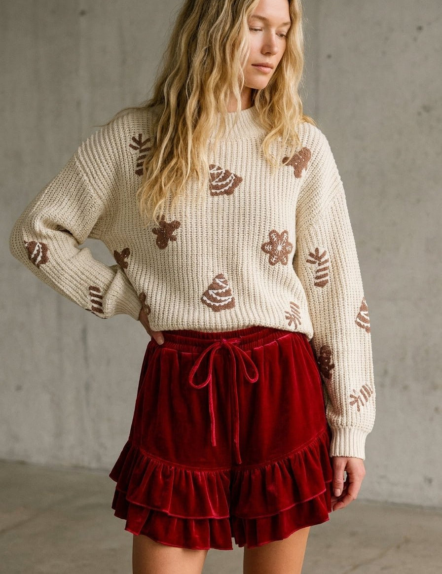 Velvet Eve Ruffle Hem Shorts - Westly