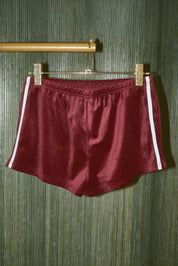 Velvet Track Side Stripe Velvet Shorts - Westly