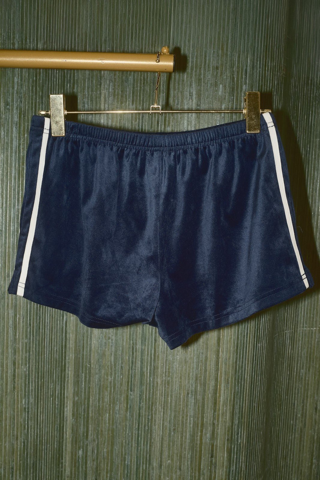 Velvet Track Side Stripe Velvet Shorts - Westly