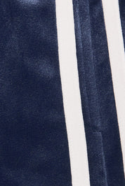 Velvet Track Side Stripe Velvet Shorts - Westly