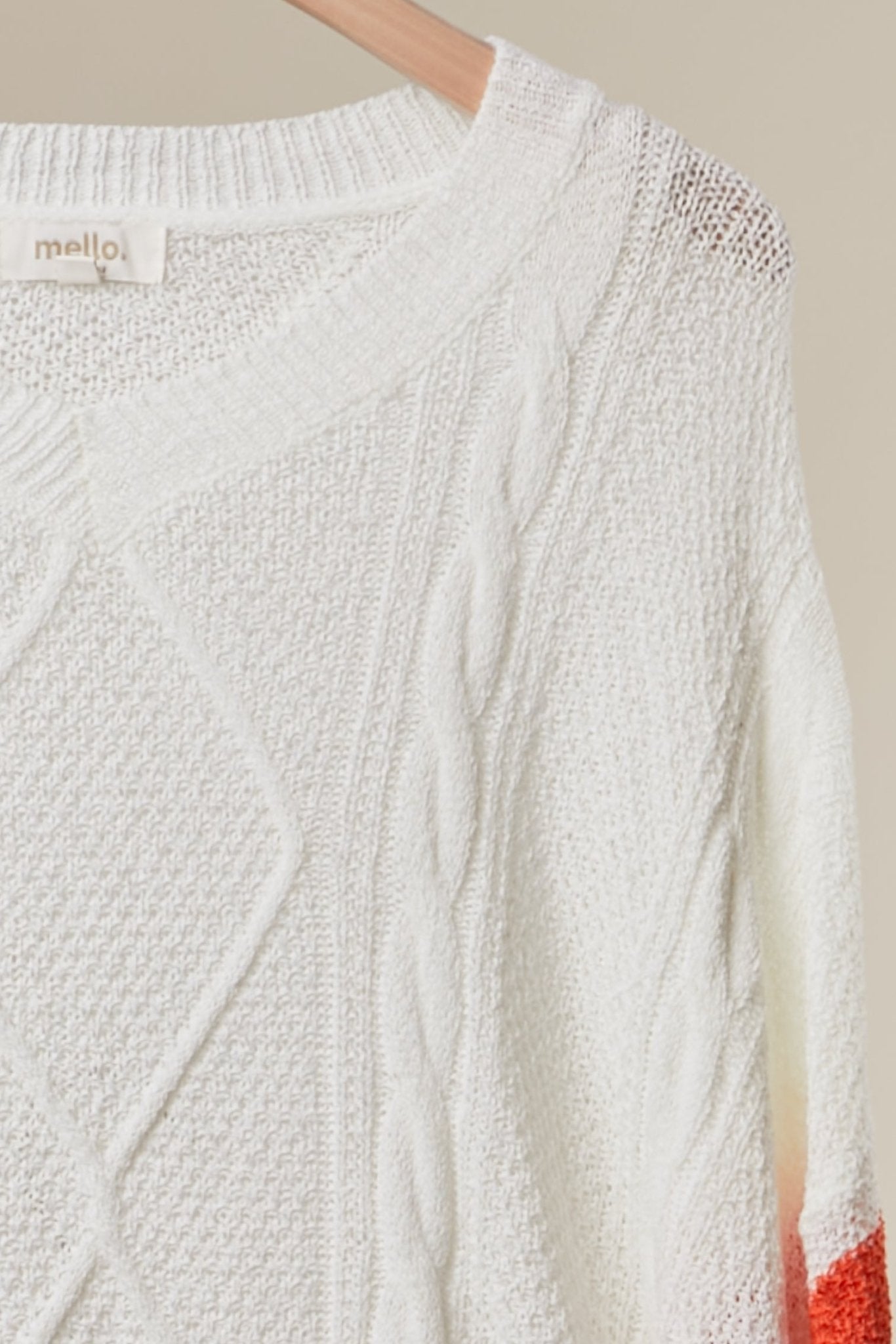 Ventana Cable Knit Sweater With Rainbow Stripes - Westly