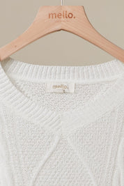 Ventana Cable Knit Sweater With Rainbow Stripes - Westly