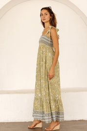 Veranda Floral Tie Strap Maxi Dress - Westly