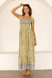 Veranda Floral Tie Strap Maxi Dress - Westly