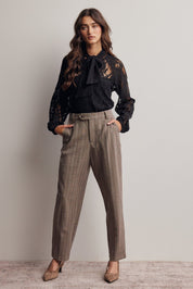Verity Sheer Lace Tie Neck Blouse - Westly