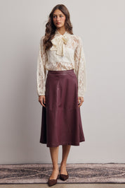 Verity Sheer Lace Tie Neck Blouse - Westly