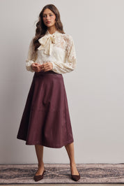 Verity Sheer Lace Tie Neck Blouse in Ivory, photo 10