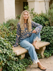 Verona Floral Pattern Crochet Sweater - Westly