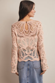 Verona Floral Pattern Crochet Sweater - Westly