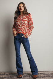 Verona Floral Pattern Crochet Sweater - Westly