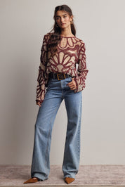 Verona Floral Pattern Crochet Sweater - Westly