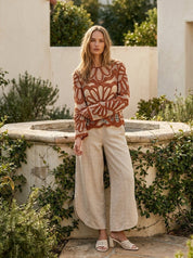Verona Floral Pattern Crochet Sweater - Westly