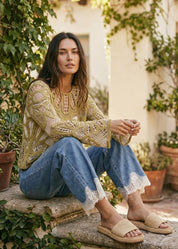 Verona Floral Pattern Crochet Sweater - Westly