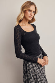 Vesper Floral Lace Square Neck Top - Westly