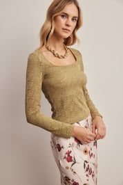 Vesper Floral Lace Square Neck Top - Westly