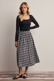 Vesper Floral Lace Square Neck Top in Black, photo 9