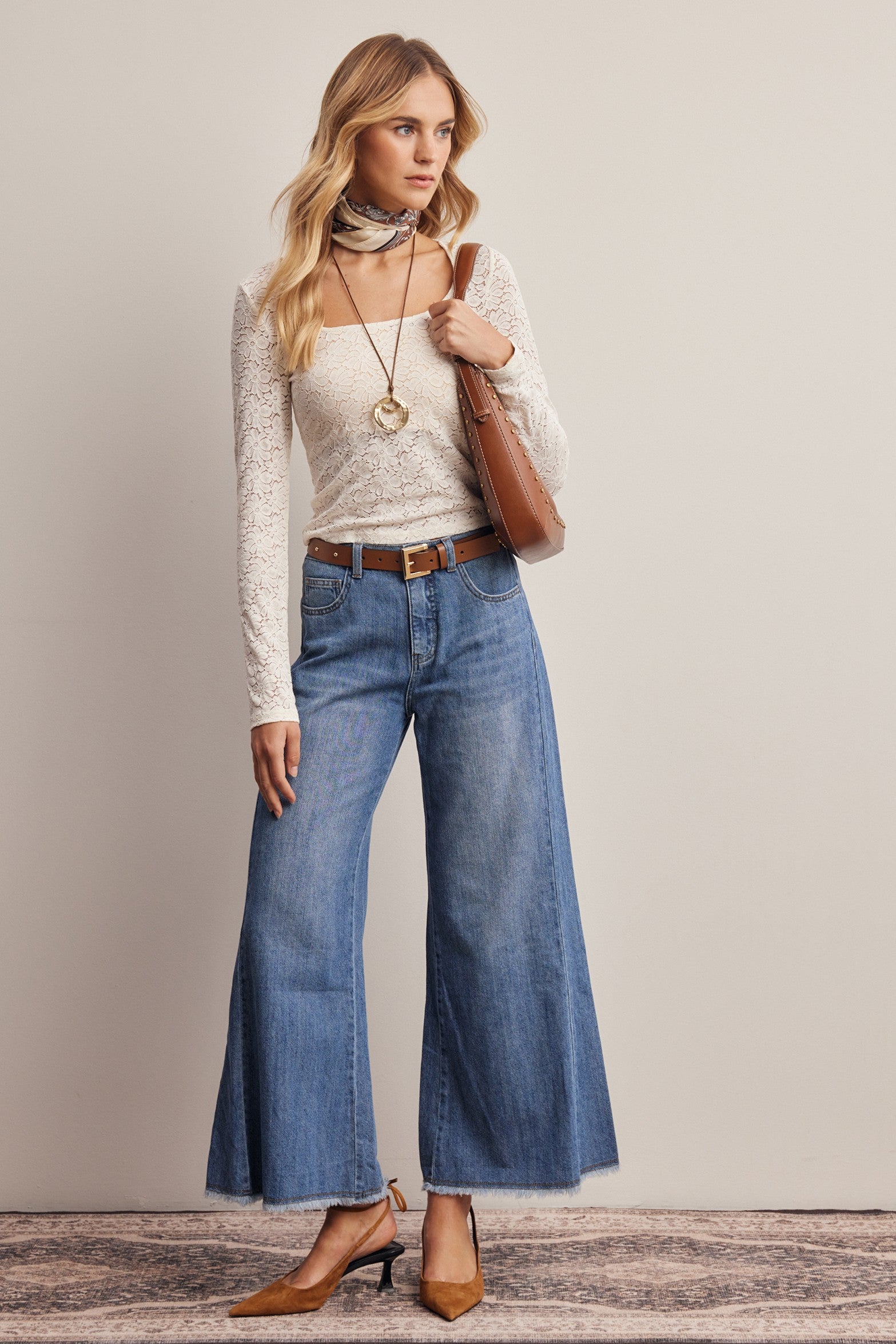 Vesper Floral Lace Square Neck Top in Ivory, photo 10