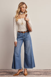 Vesper Floral Lace Square Neck Top in Ivory, photo 10