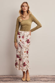 Vesper Floral Lace Square Neck Top in Moss, photo 7