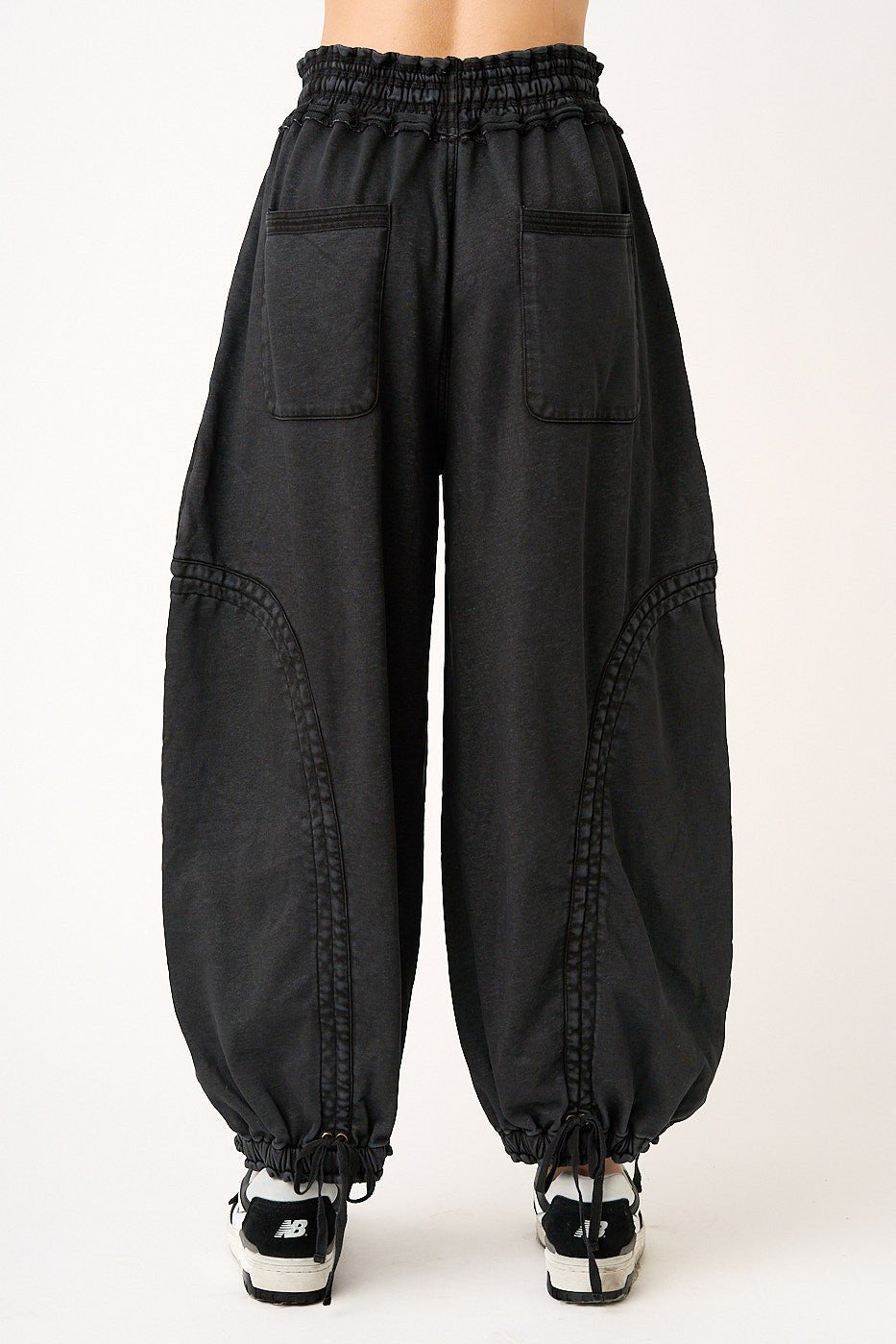 Viceroy Washed French Terry Drop Pocket Balloon Pants - Westly