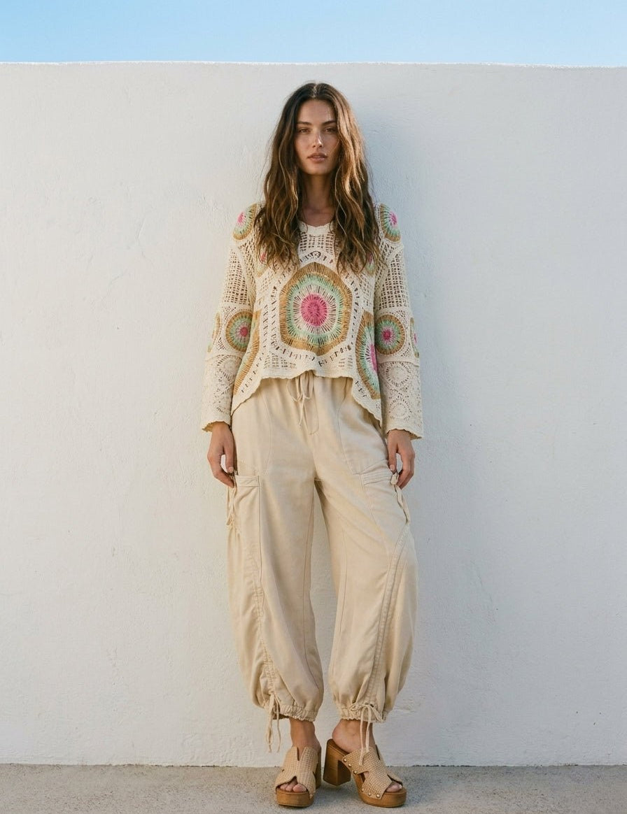 Viceroy Washed French Terry Drop Pocket Balloon Pants - Westly