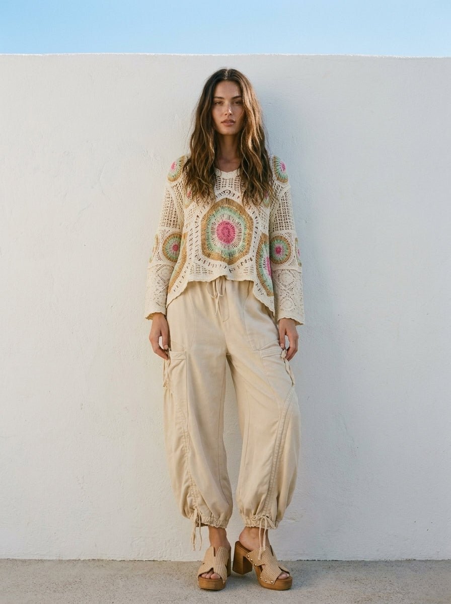 Viceroy Washed French Terry Drop Pocket Balloon Pants - Westly