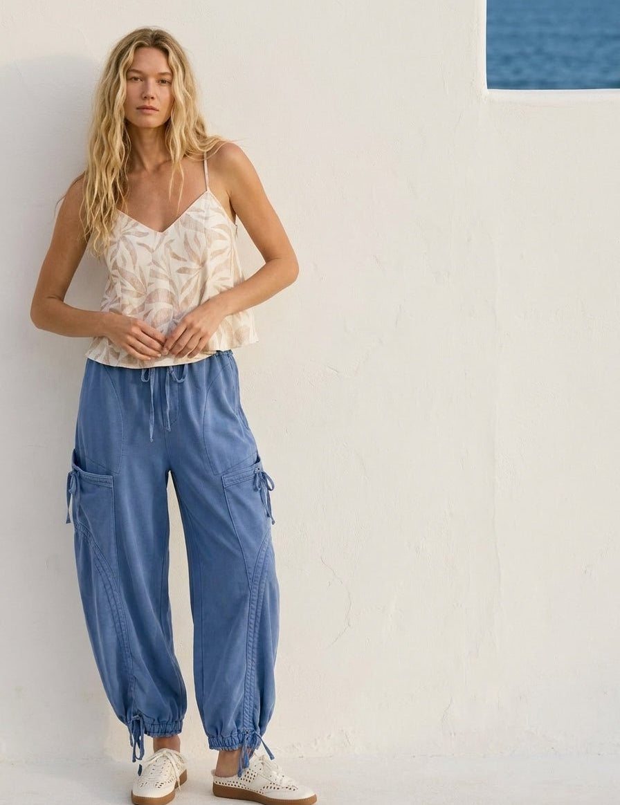Viceroy Washed French Terry Drop Pocket Balloon Pants - Westly