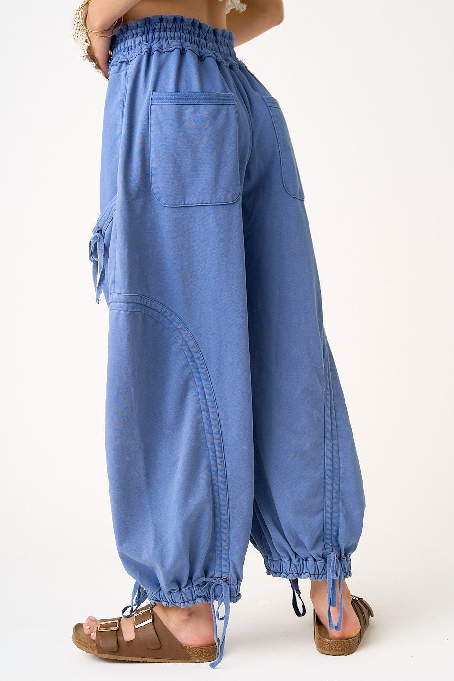 Viceroy Washed French Terry Drop Pocket Balloon Pants - Westly