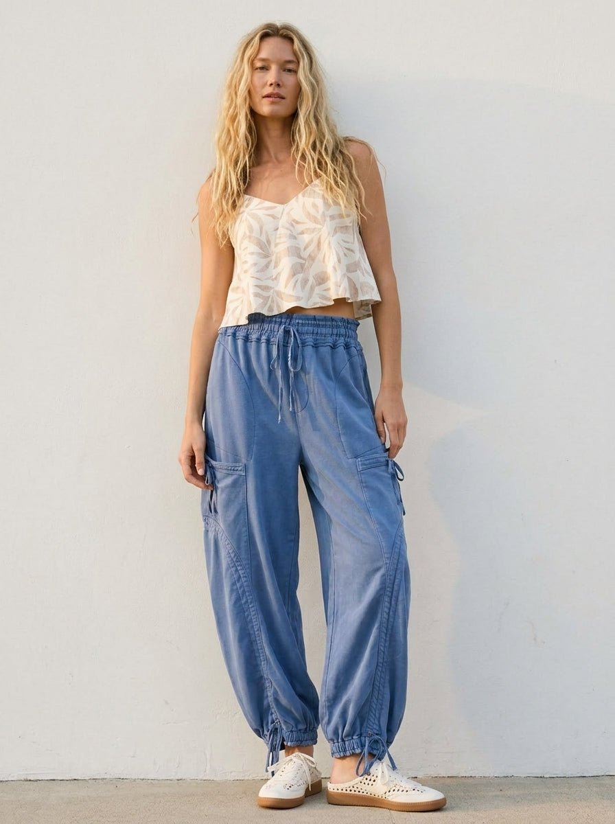 Viceroy Washed French Terry Drop Pocket Balloon Pants - Westly