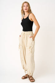 Viceroy Washed French Terry Drop Pocket Balloon Pants - Westly