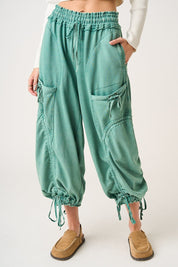Viceroy Washed French Terry Drop Pocket Balloon Pants - Westly