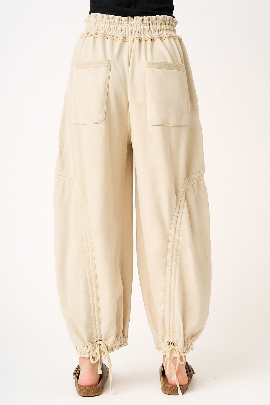 Viceroy Washed French Terry Drop Pocket Balloon Pants - Westly