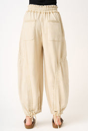 Viceroy Washed French Terry Drop Pocket Balloon Pants - Westly