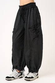 Viceroy Washed French Terry Drop Pocket Balloon Pants - Westly