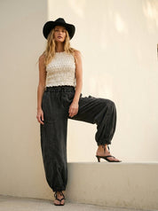 Viceroy Washed French Terry Drop Pocket Balloon Pants - Westly