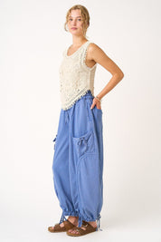 Viceroy Washed French Terry Drop Pocket Balloon Pants - Westly