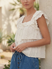 Victoria Ruffled Pleated Blouse - Westly